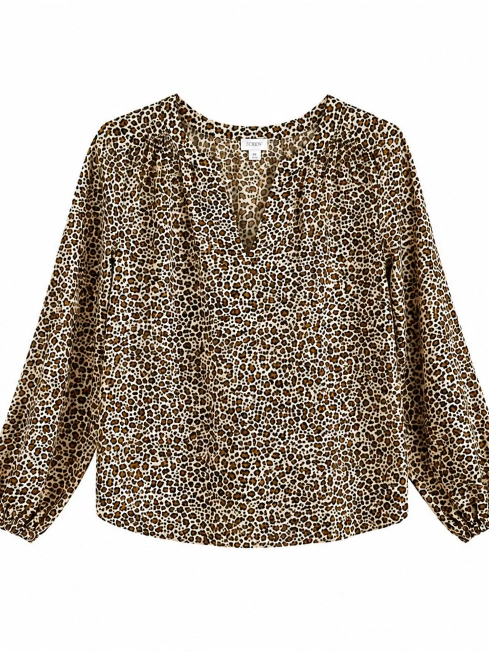 J.Crew Leopard Print Blouse M Feminine Preppy Chic Cotton Top